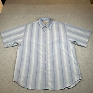 Tommy Bahama‎ Shirt Mens L Lyocell/Cotton Blend Blue Dots Stripes Pattern